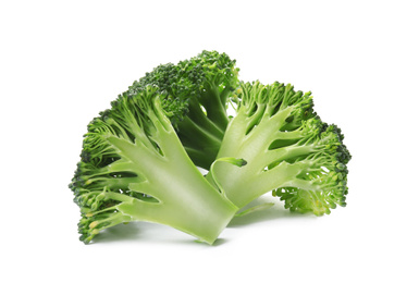 Fresh broccoli isolated on white. Edible green plant Photo of Fresh broccoli isolated on white. Edible green plant