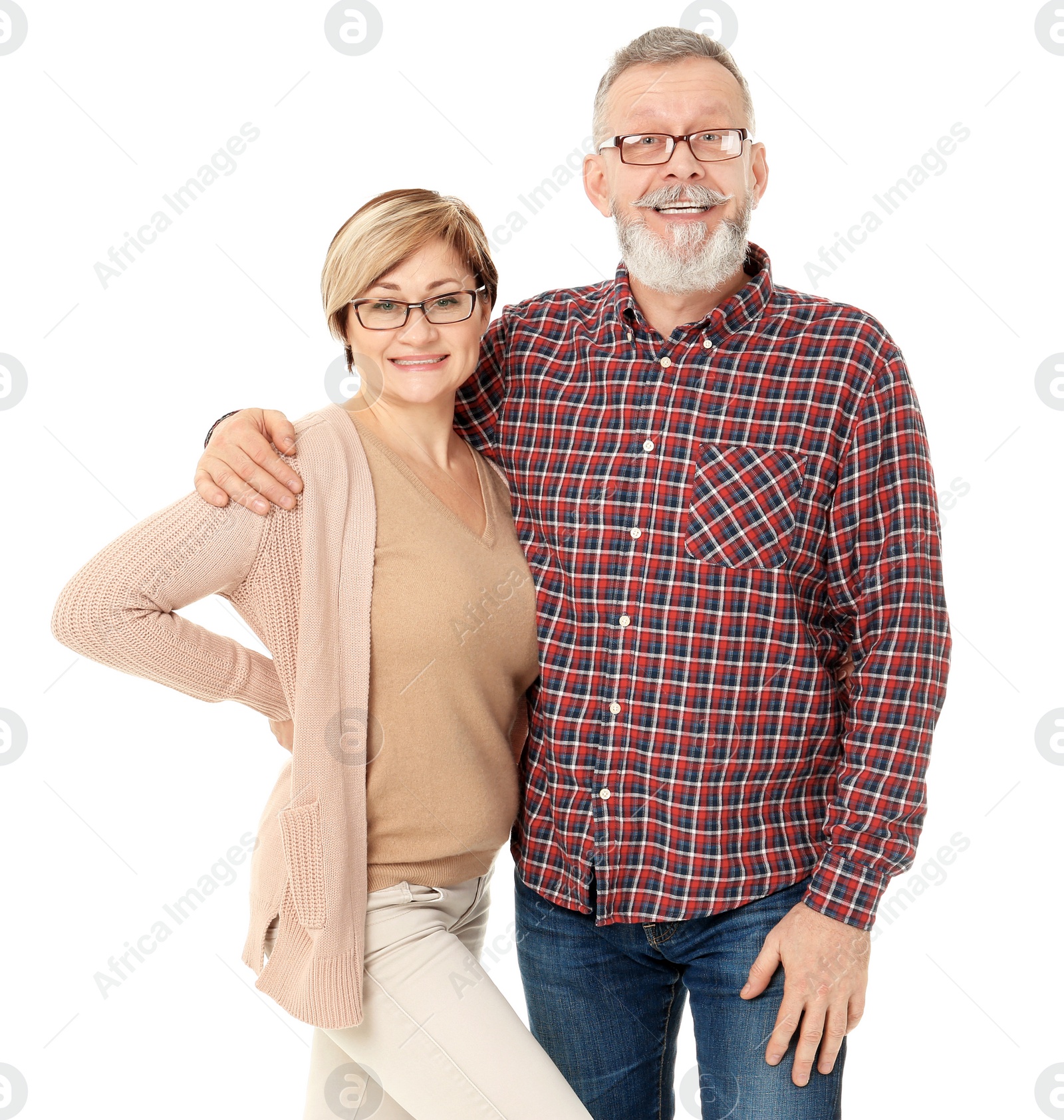 Happy senior couple on white background Photo of Happy senior couple on white background
