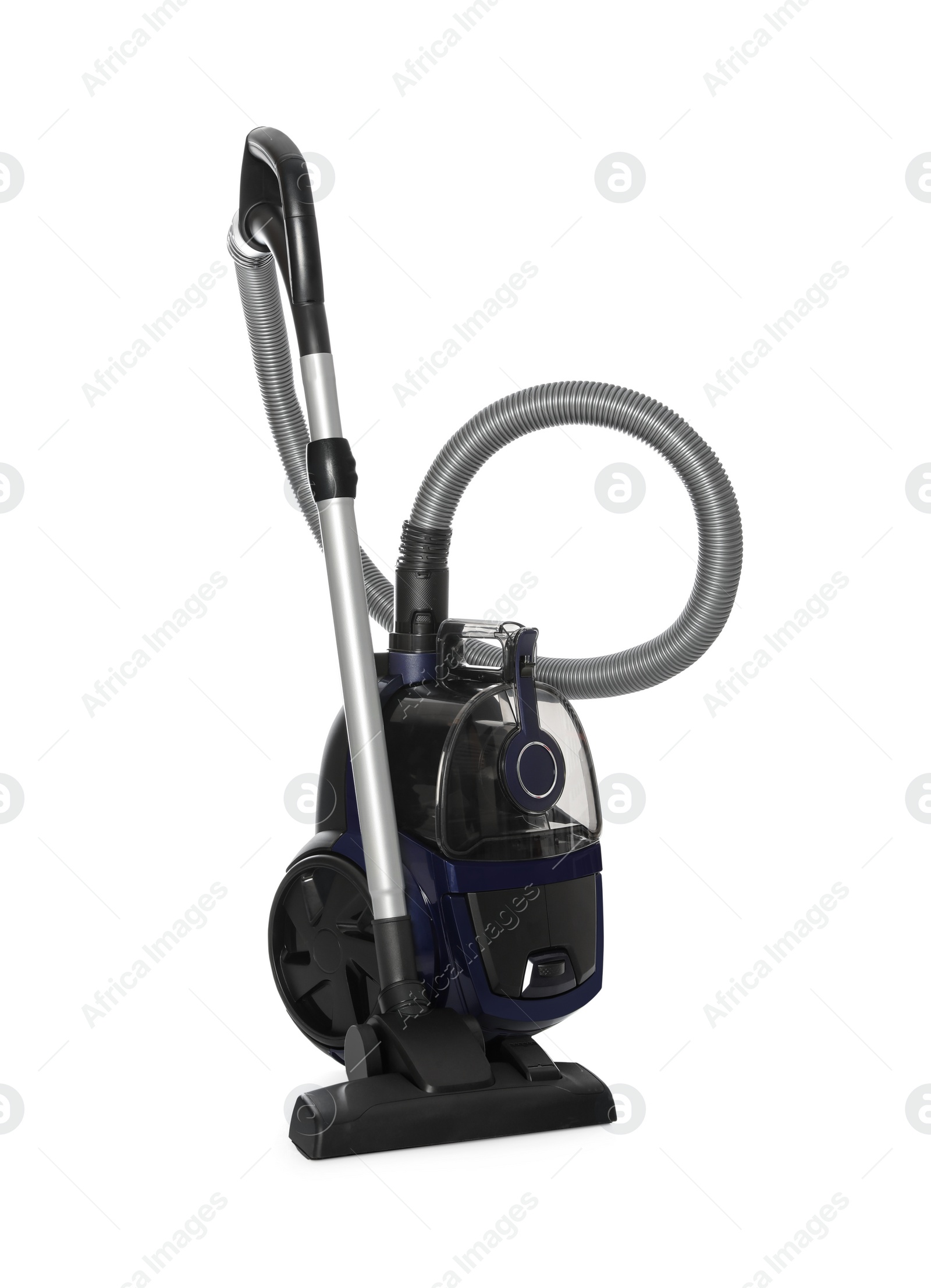 New modern vacuum cleaner isolated on white Photo of New modern vacuum cleaner isolated on white