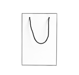 Stylish gift paper bag isolated on white Image of Stylish gift paper bag isolated on white