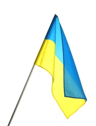 National flag of Ukraine isolated on white Photo of National flag of Ukraine isolated on white