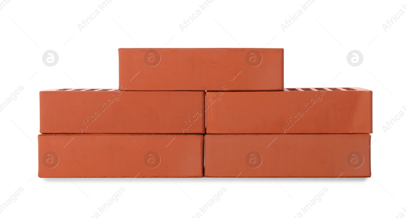 Many red bricks on white background. Building material Photo of Many red bricks on white background. Building material