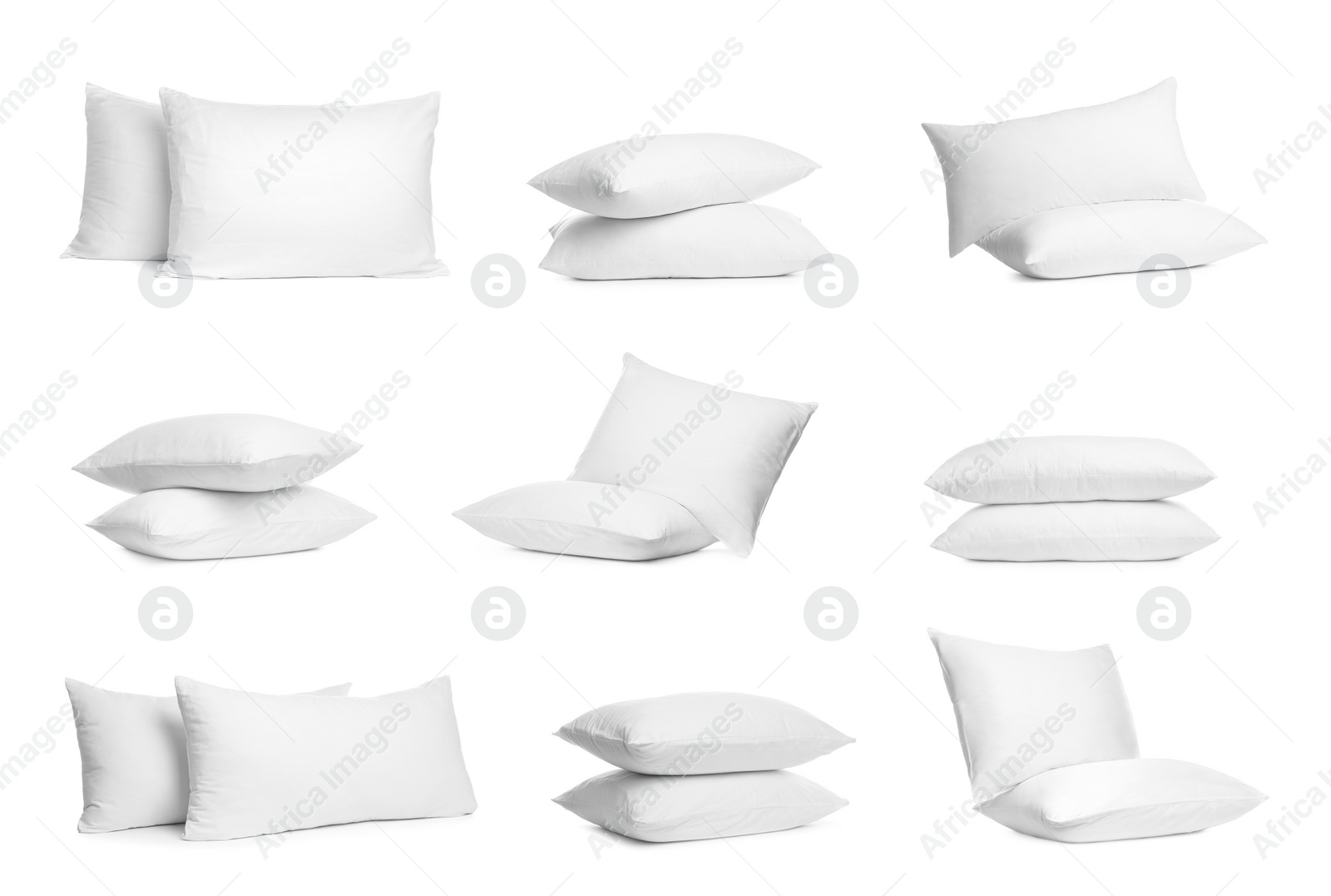 Image of Set of soft pillows isolated on white 