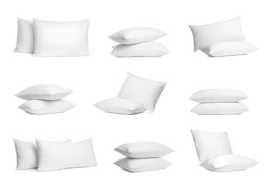 Set of soft pillows isolated on white Image of Set of soft pillows isolated on white