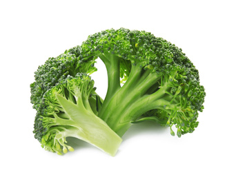 Fresh broccoli isolated on white. Edible green plant Photo of Fresh broccoli isolated on white. Edible green plant