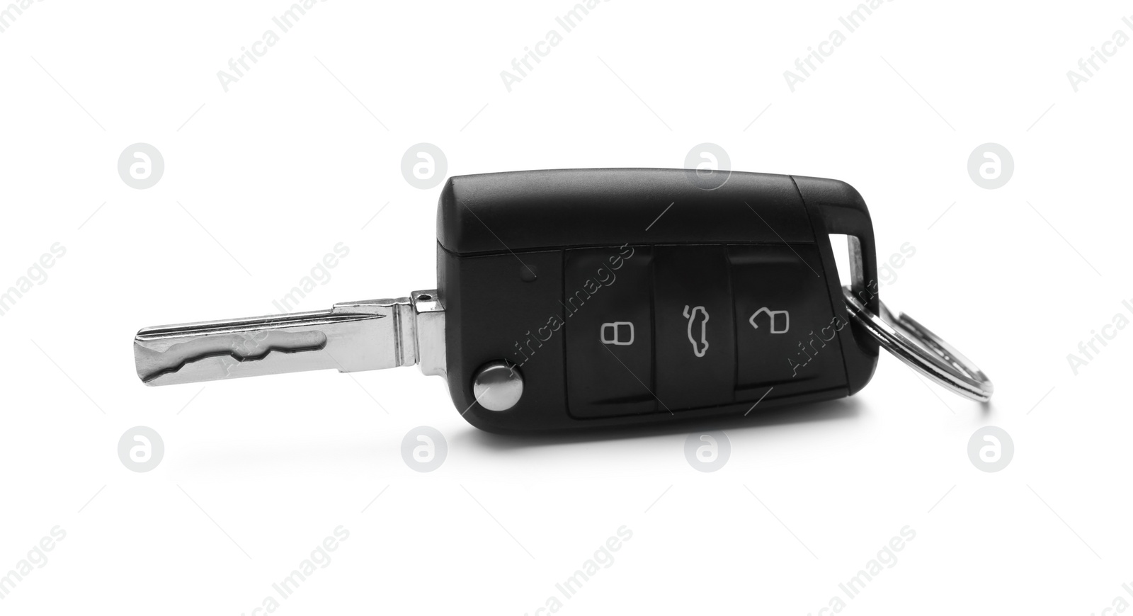 Modern car flip key isolated on white Photo of Modern car flip key isolated on white