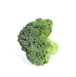 Photo of Fresh green raw broccoli on white background