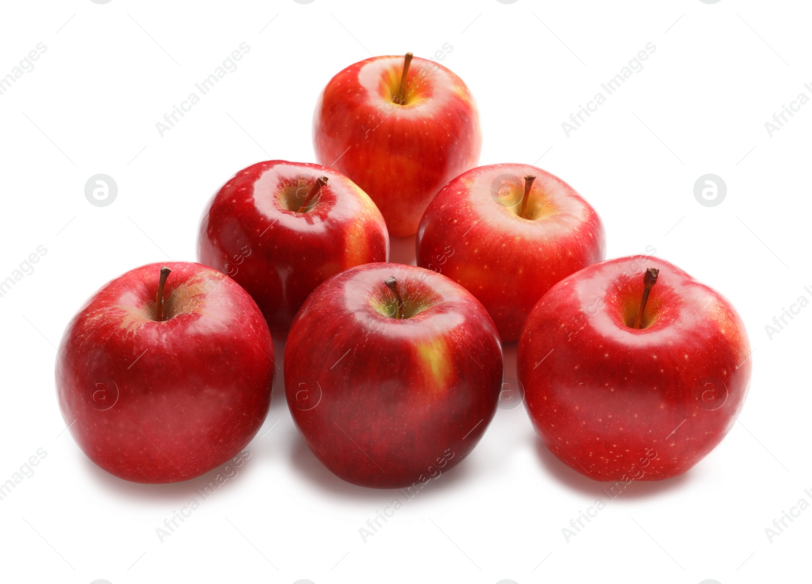 Ripe red apples on white background Photo of Ripe red apples on white background