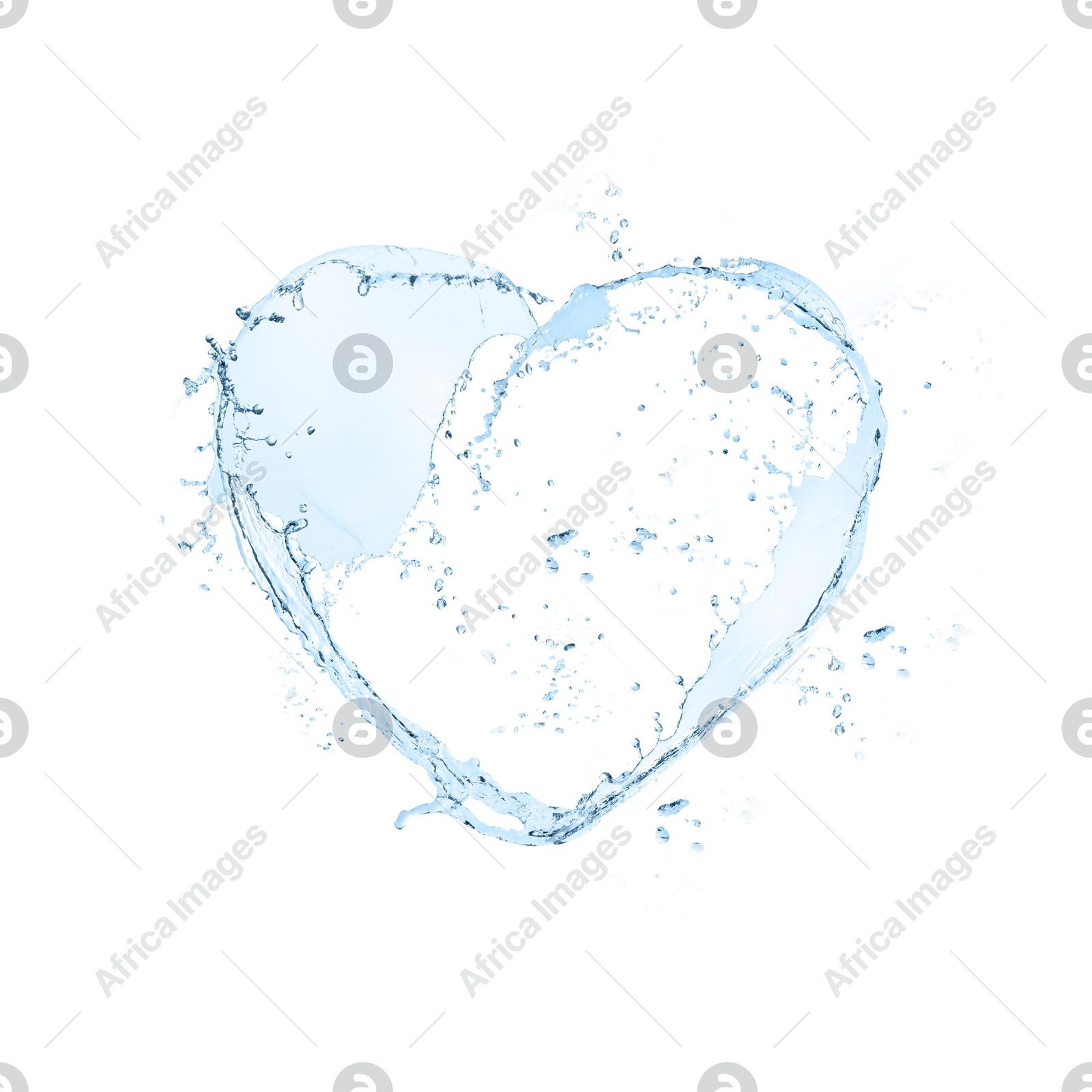 Splash of fresh water in shape of heart isolated on white Illustration of Splash of fresh water in shape of heart isolated on white