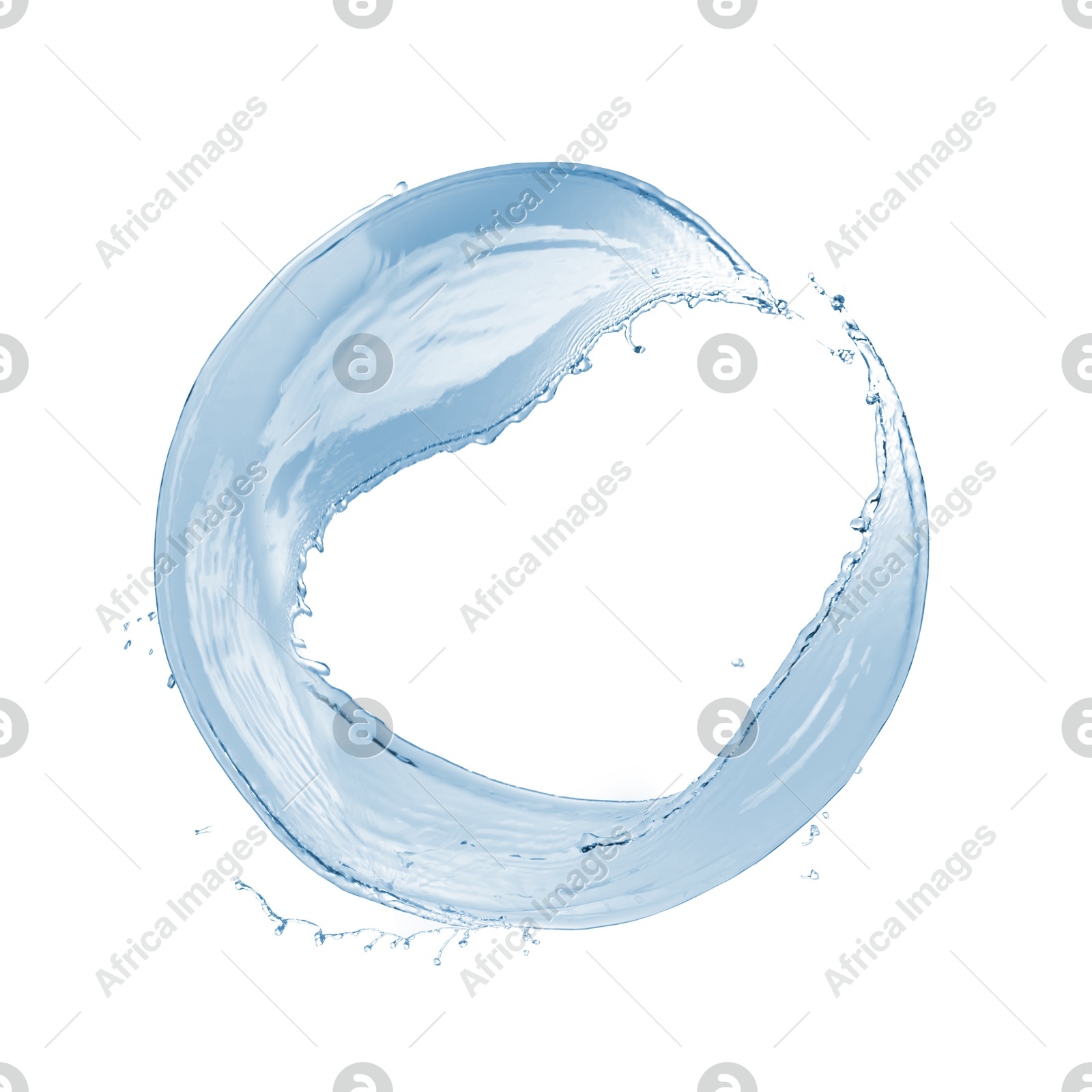 Splash of fresh water in shape of circle isolated on white Illustration of Splash of fresh water in shape of circle isolated on white