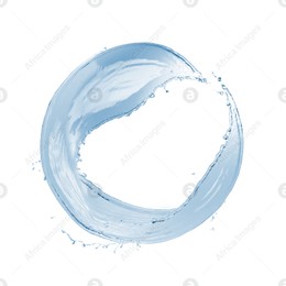 Illustration of Splash of fresh water in shape of circle isolated on white