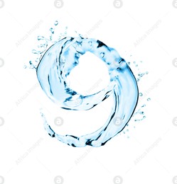 Illustration of Number nine made of water on white background