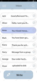 Interface of mailbox, illustration. User's account with emails Illustration of Interface of mailbox, illustration. User's account with emails