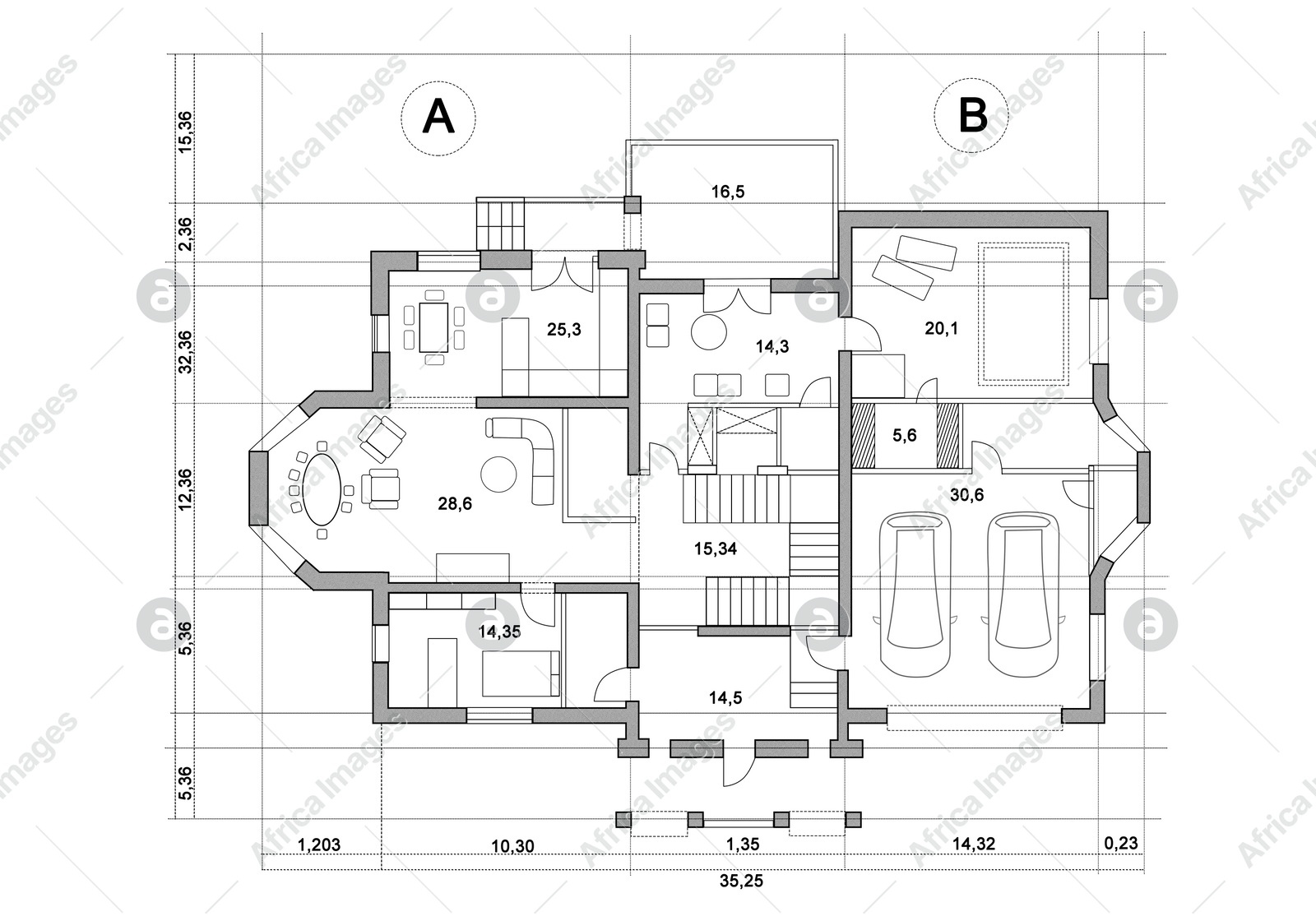 Architectural house plan house on white background. Illustration Illustration of Architectural house plan house on white background. Illustration