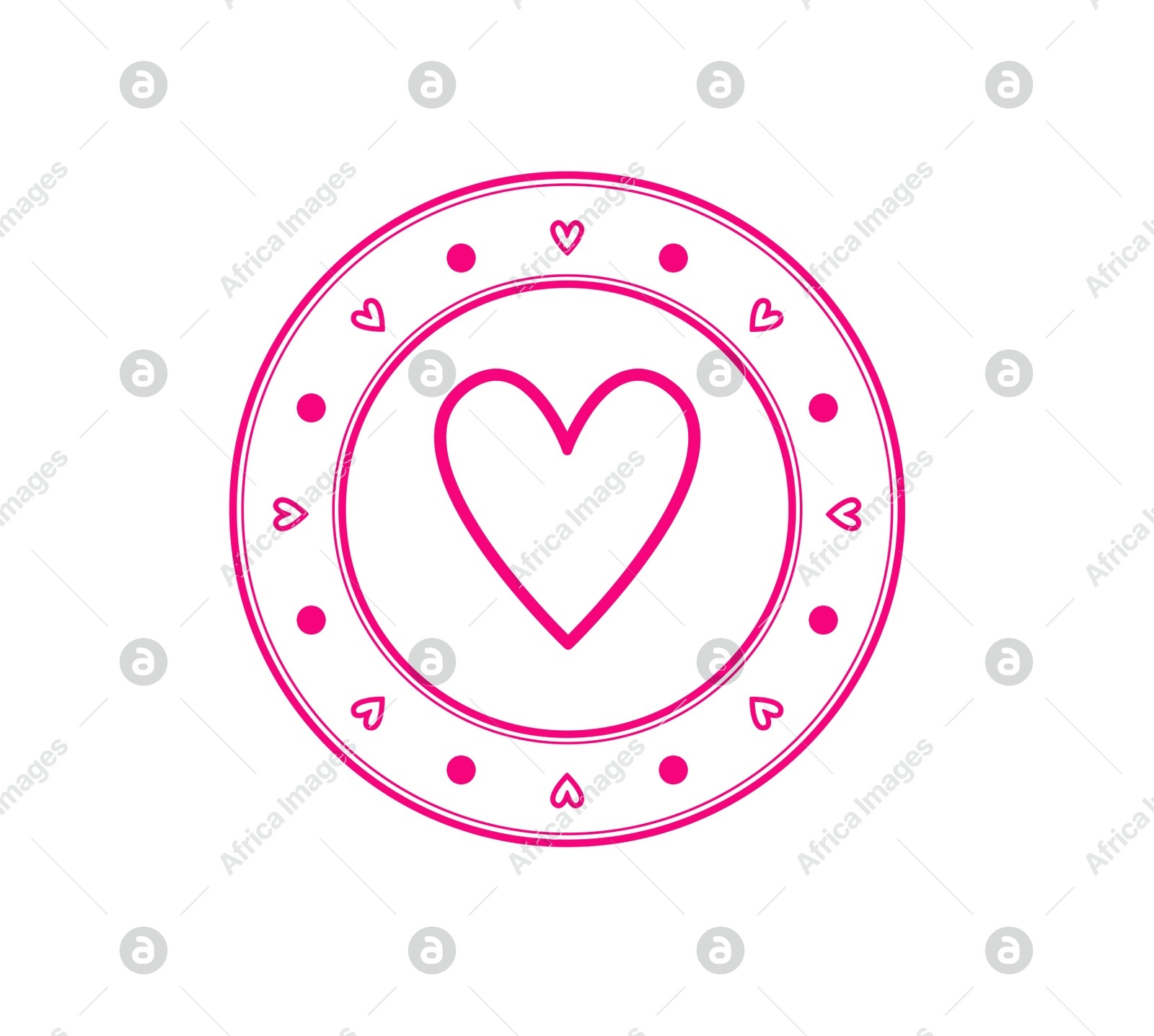 Illustration of Pink wax seal with wax on white background