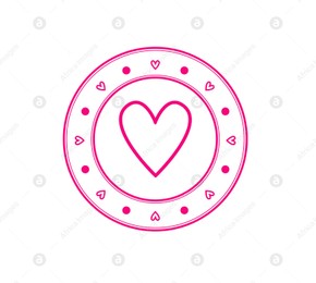 Illustration of Pink wax seal with wax on white background