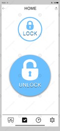 Blocking function. Mobile phone with closed and open padlocks illustration and words on white background Illustration of Blocking function. Mobile phone with closed and open padlocks illustration and words on white background