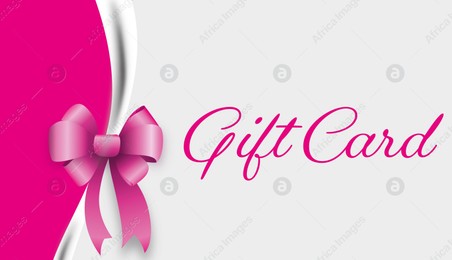 Illustration of gift card with bow Illustration of gift card with bow