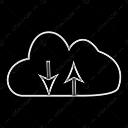 Illustration of cloud storage on black background. Modern technology Illustration of cloud storage on black background. Modern technology