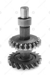 New mechanical transmission gear isolated on white Photo of New mechanical transmission gear isolated on white