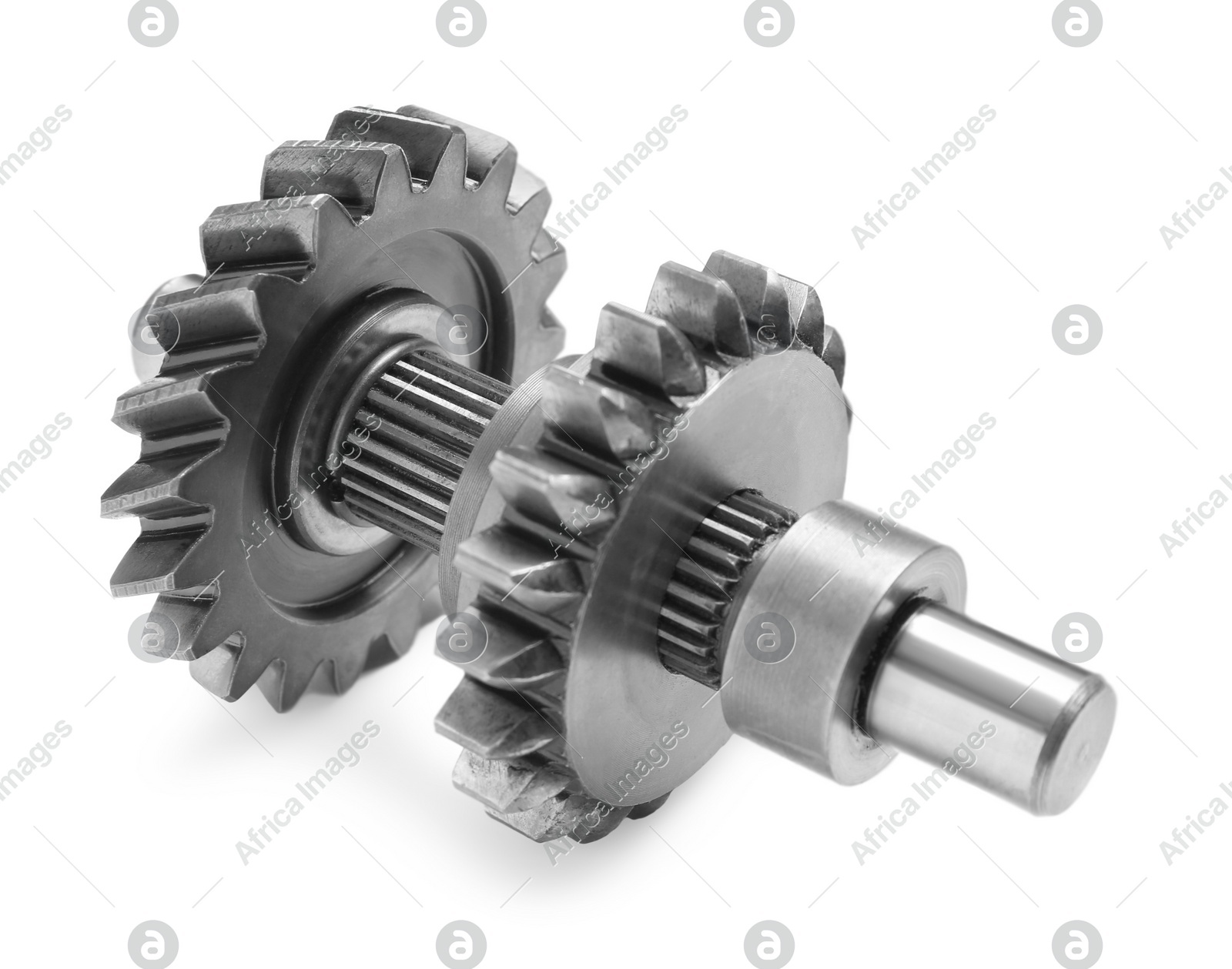 New mechanical transmission gear isolated on white Photo of New mechanical transmission gear isolated on white