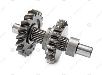 New mechanical transmission gear isolated on white Photo of New mechanical transmission gear isolated on white