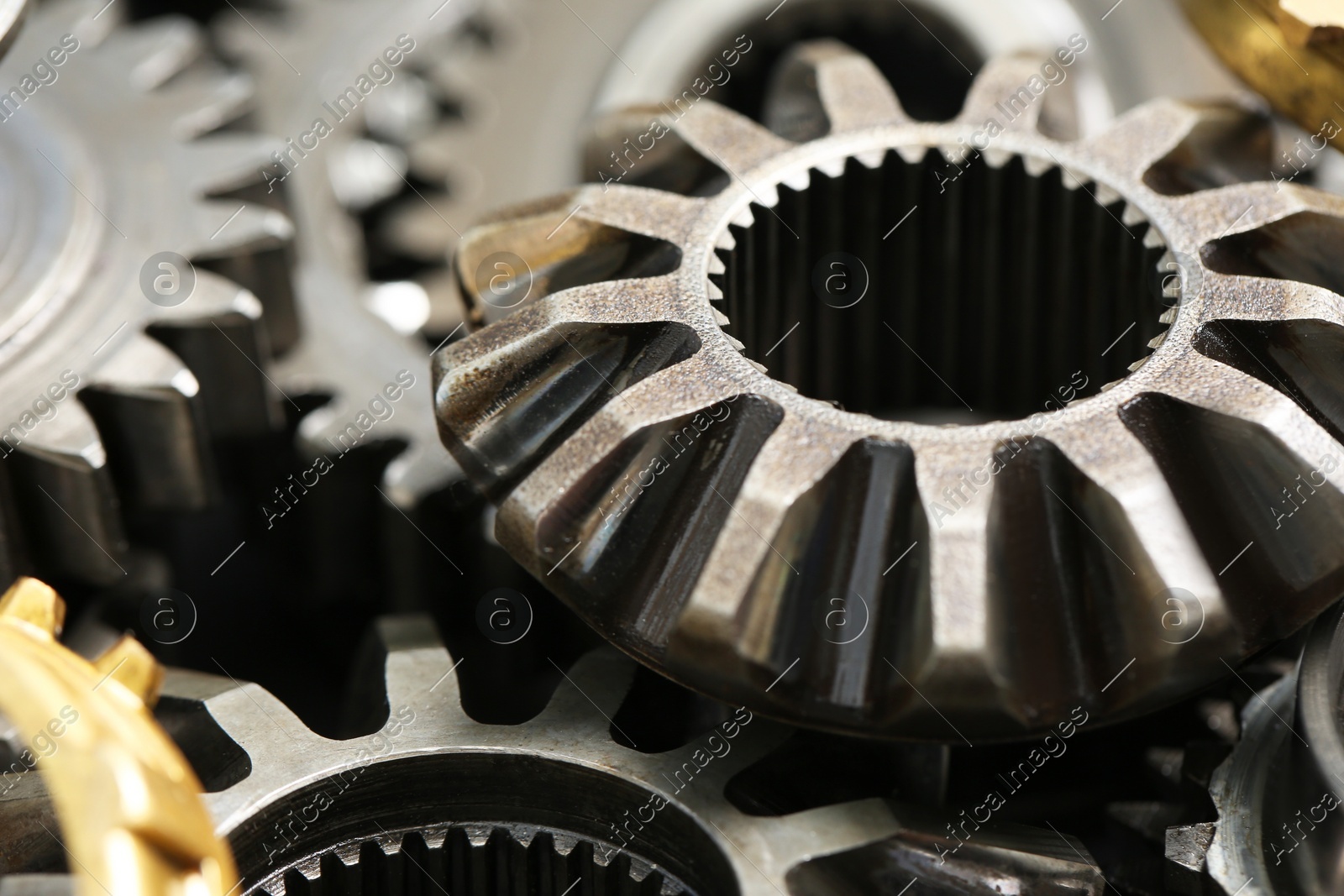 Many different stainless steel gears as background, closeup Photo of Many different stainless steel gears as background, closeup