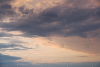 Picturesque view of sunset sky with beautiful clouds Photo of Picturesque view of sunset sky with beautiful clouds