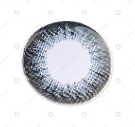 Tweezers with blue contact lens isolated on white Photo of Tweezers with blue contact lens isolated on white