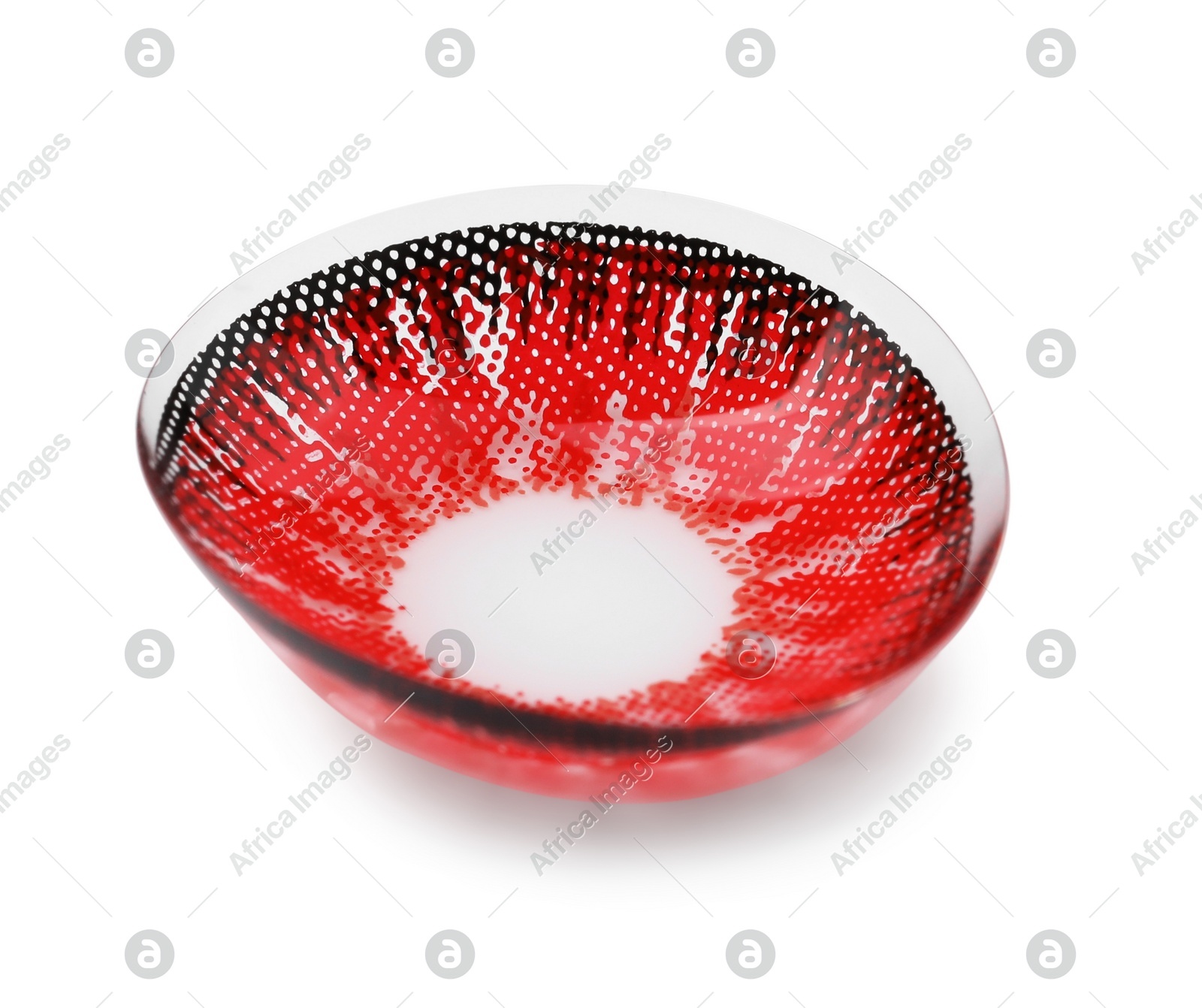 One red contact lens isolated on white Photo of One red contact lens isolated on white
