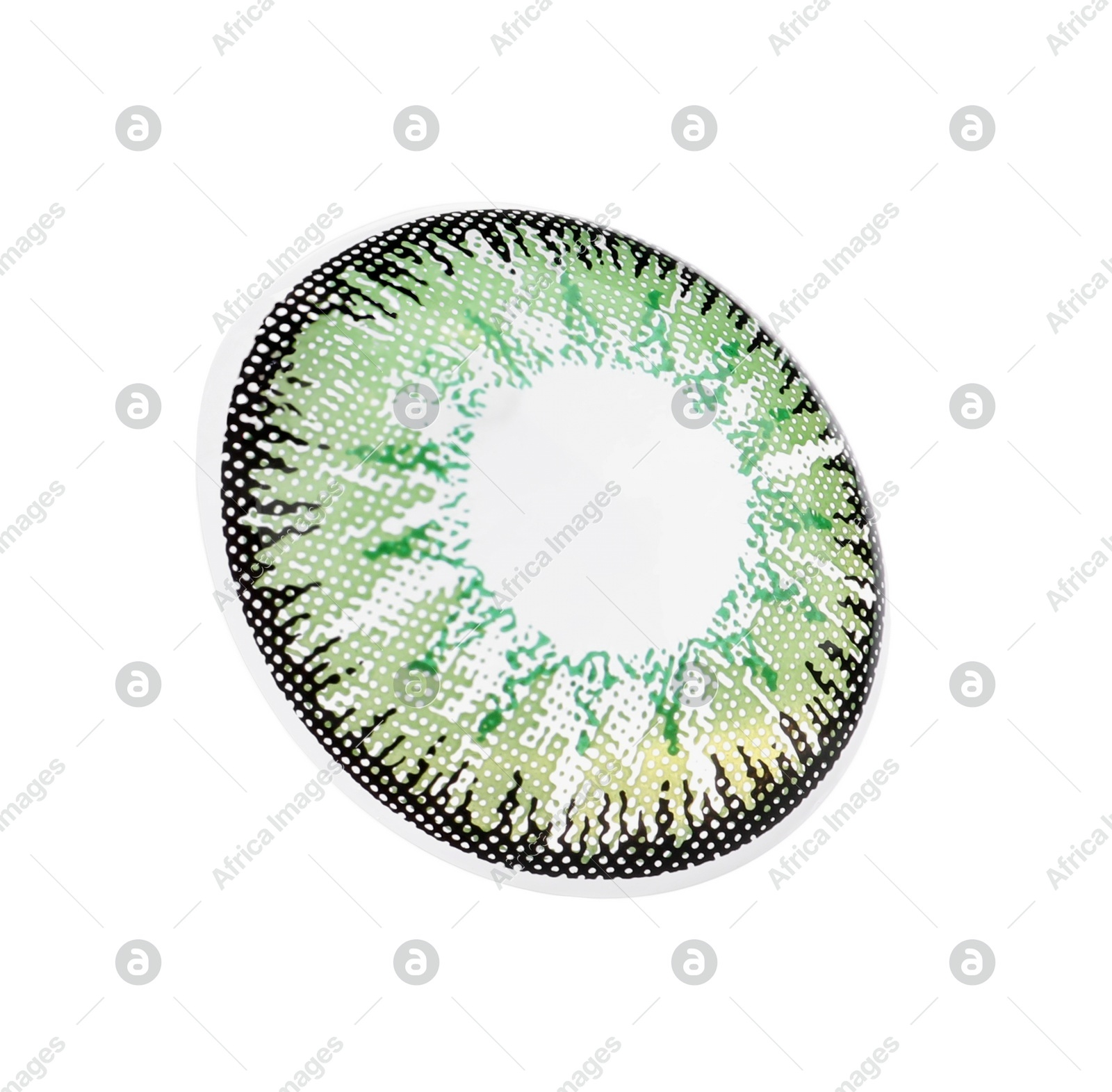 Tweezers with green contact lens isolated on white Photo of Tweezers with green contact lens isolated on white