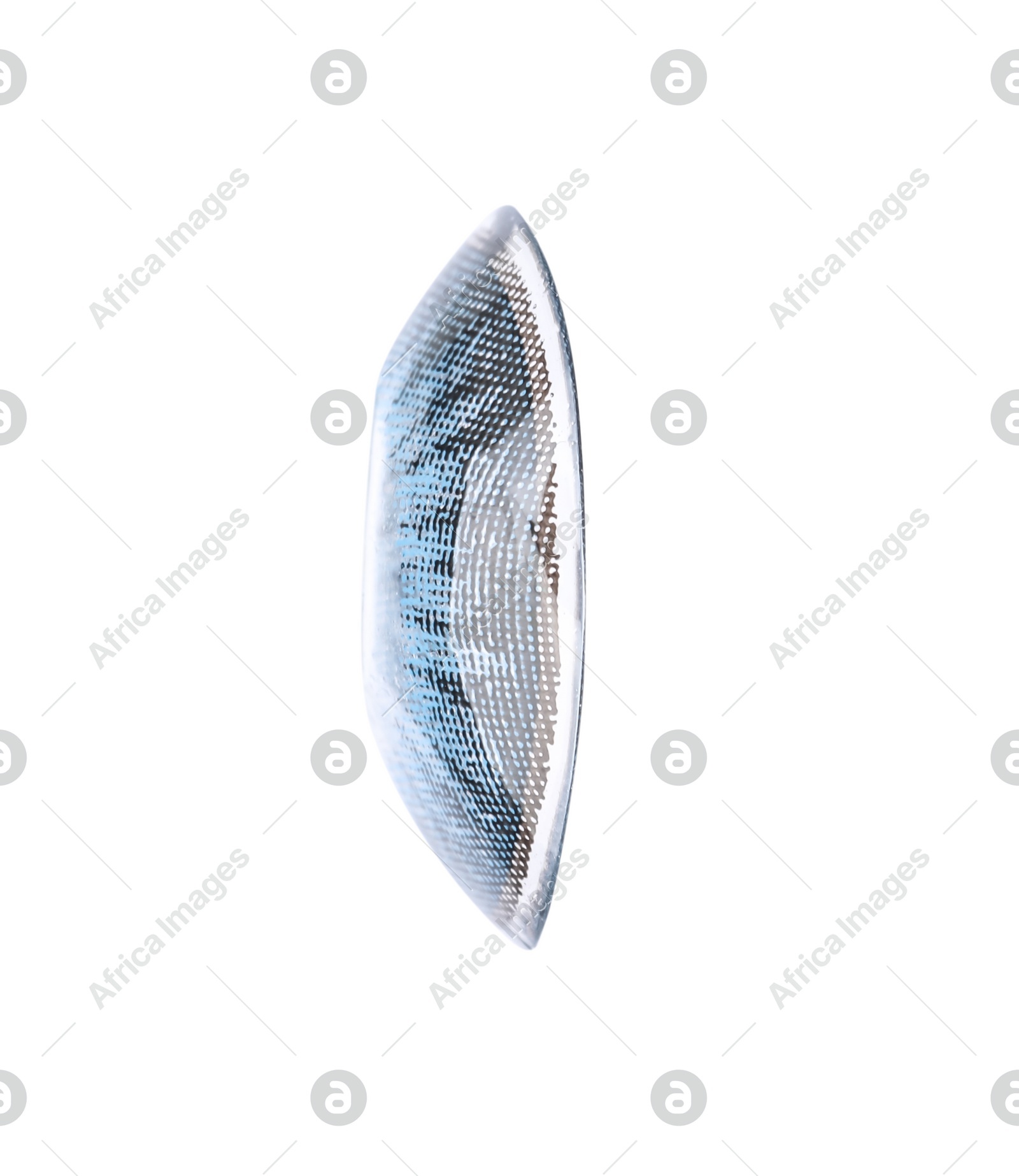 One blue contact lens isolated on white Photo of One blue contact lens isolated on white
