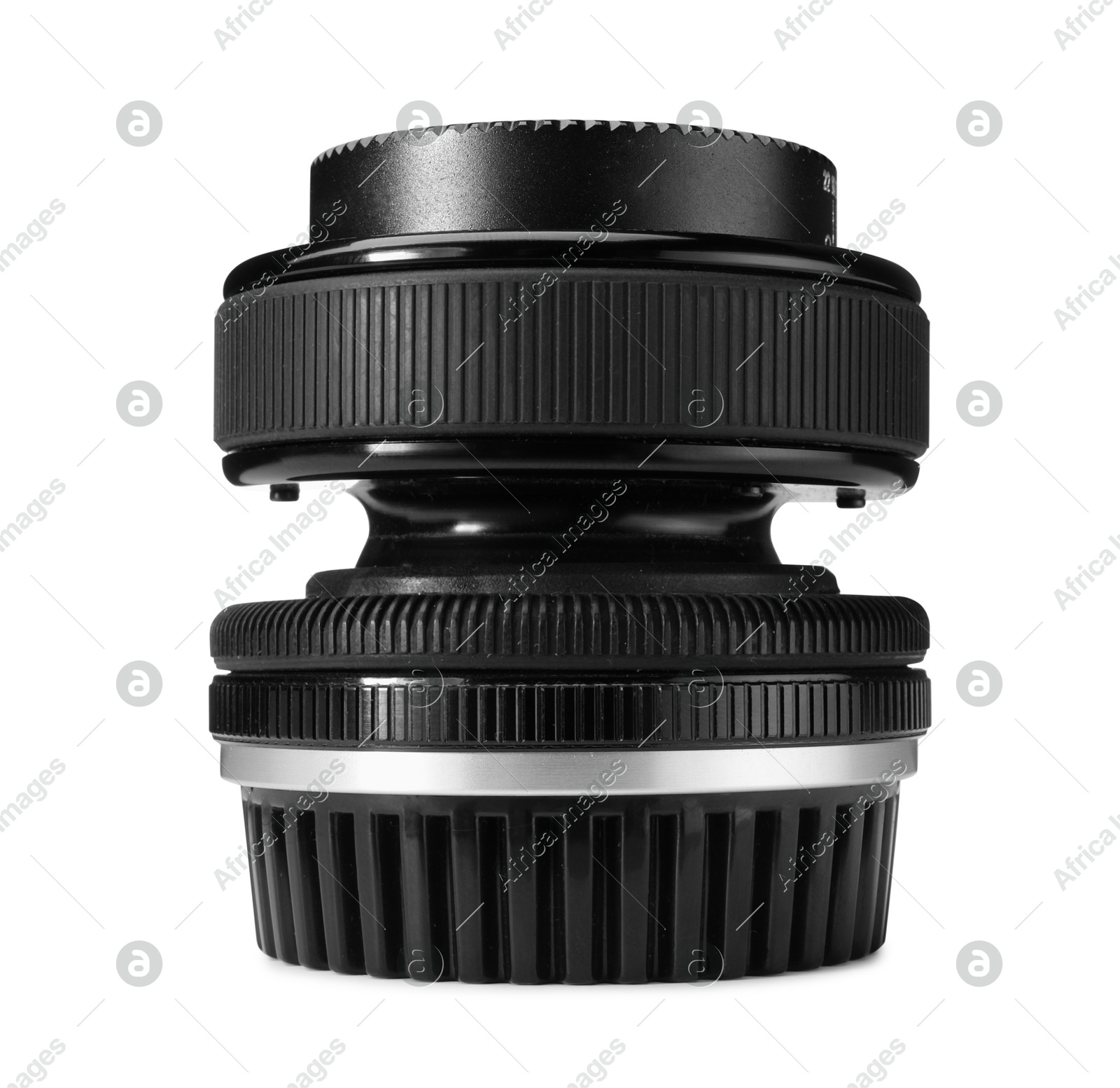 Camera lens isolated on white. Photographer's equipment Photo of Camera lens isolated on white. Photographer's equipment