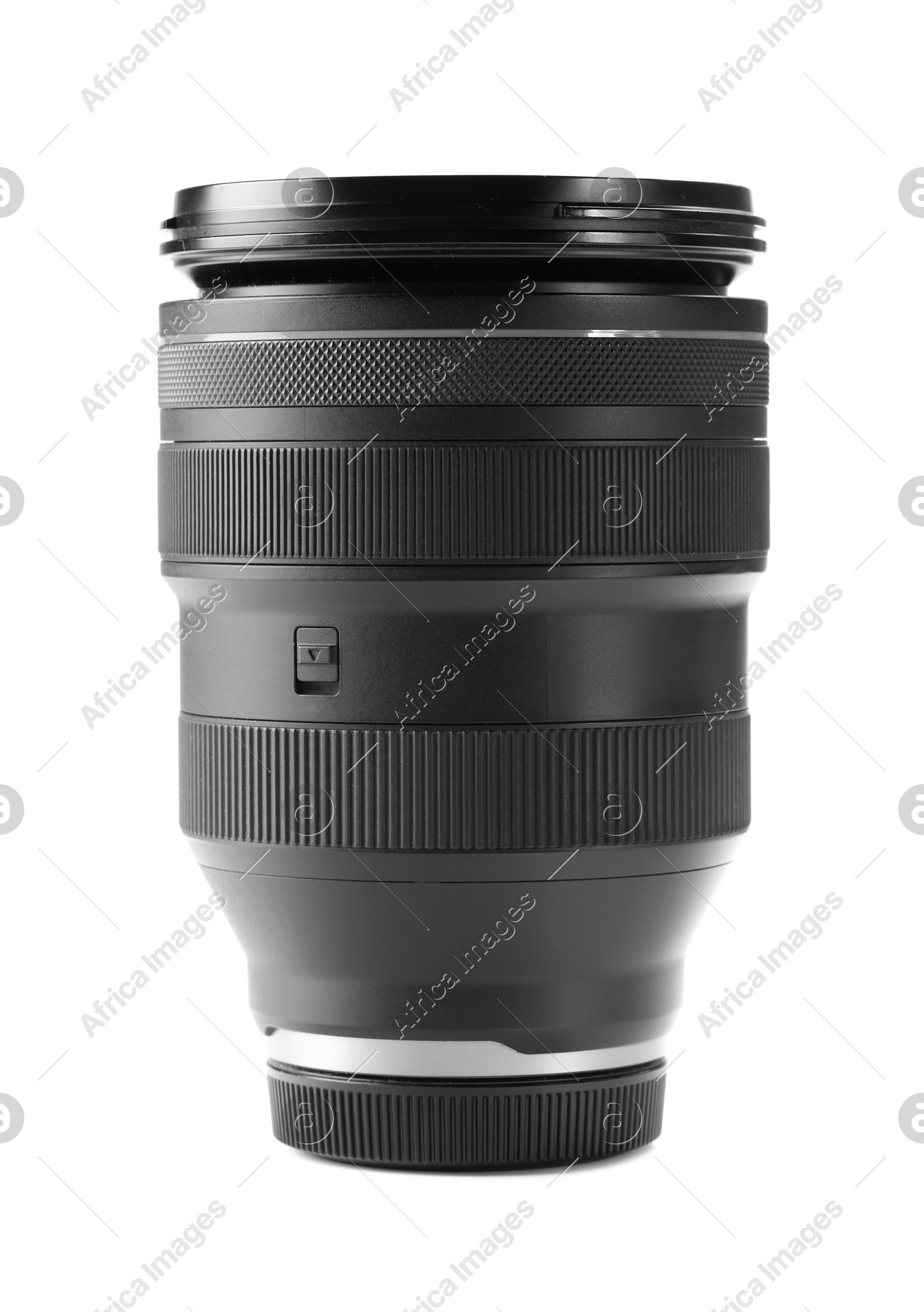 Camera lens isolated on white. Photographer's equipment Photo of Camera lens isolated on white. Photographer's equipment