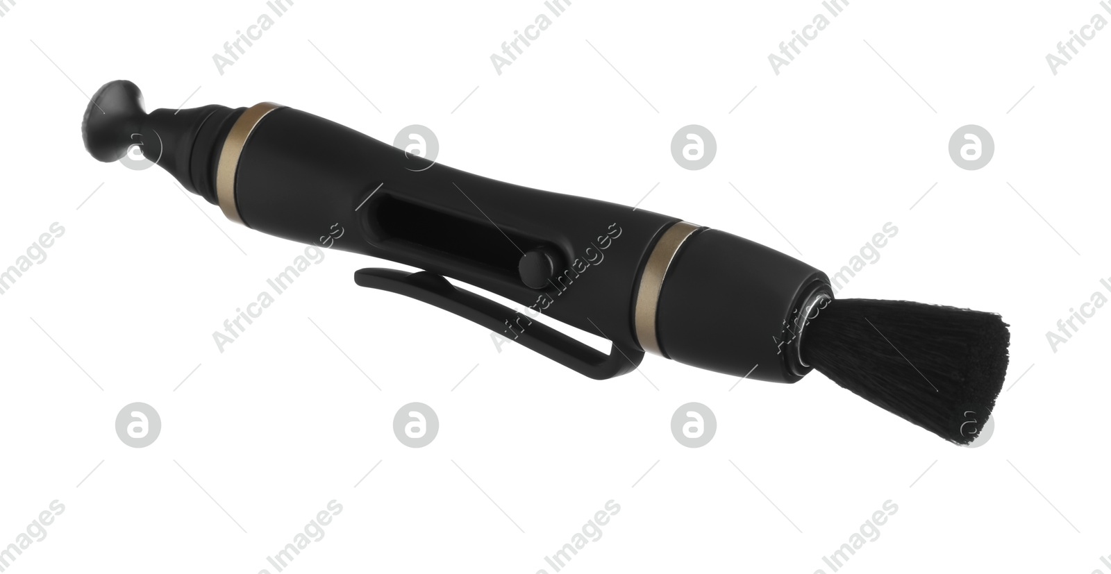 Lens cleaning pen brush isolated on white. Professional photographer's equipment Photo of Lens cleaning pen brush isolated on white. Professional photographer's equipment