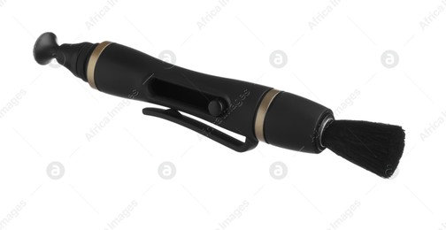 Lens cleaning pen brush isolated on white. Professional photographer's equipment Photo of Lens cleaning pen brush isolated on white. Professional photographer's equipment