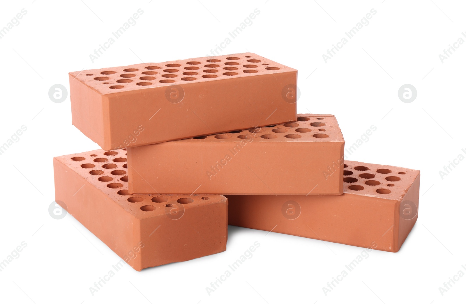 Many red bricks on white background. Building material Photo of Many red bricks on white background. Building material
