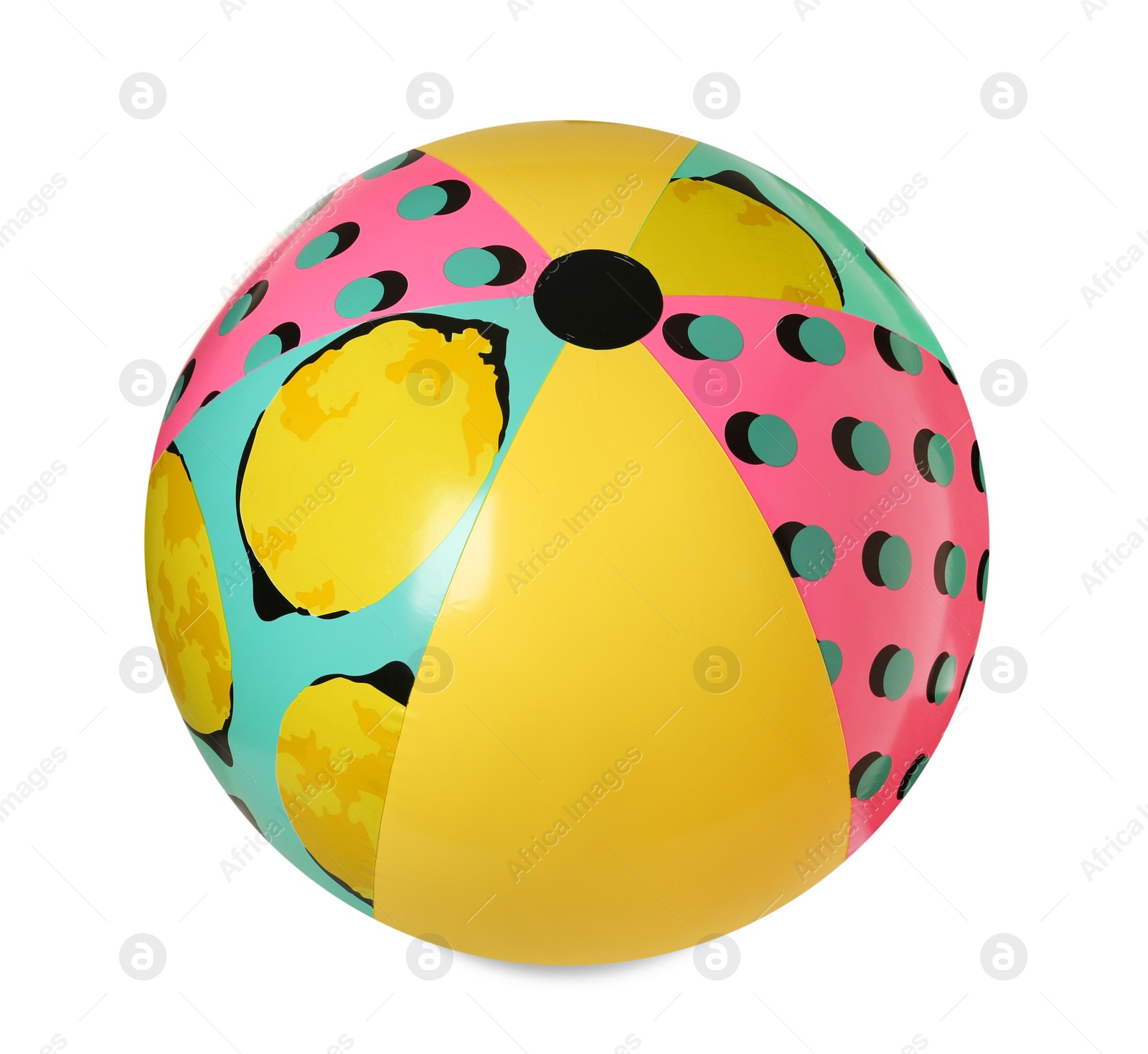 Inflatable colorful beach ball isolated on white Photo of Inflatable colorful beach ball isolated on white