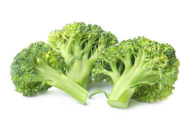 Fresh broccoli isolated on white. Edible green plant Photo of Fresh broccoli isolated on white. Edible green plant