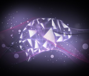 Illustration of human brain on dark background Illustration of human brain on dark background