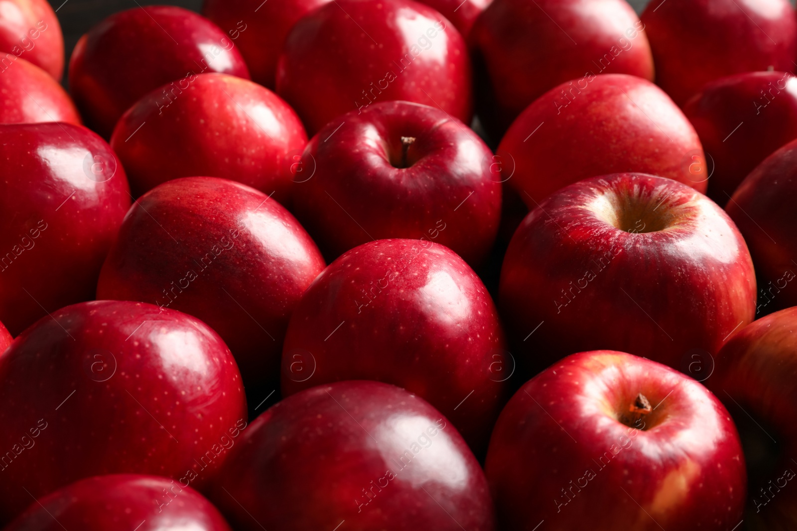 Fresh ripe red apples as background Photo of Fresh ripe red apples as background