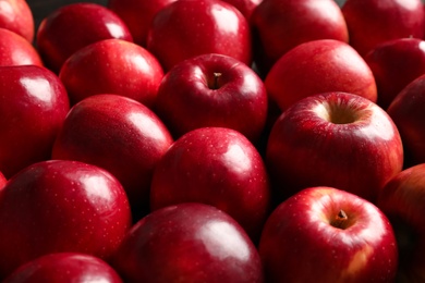 Fresh ripe red apples as background Photo of Fresh ripe red apples as background