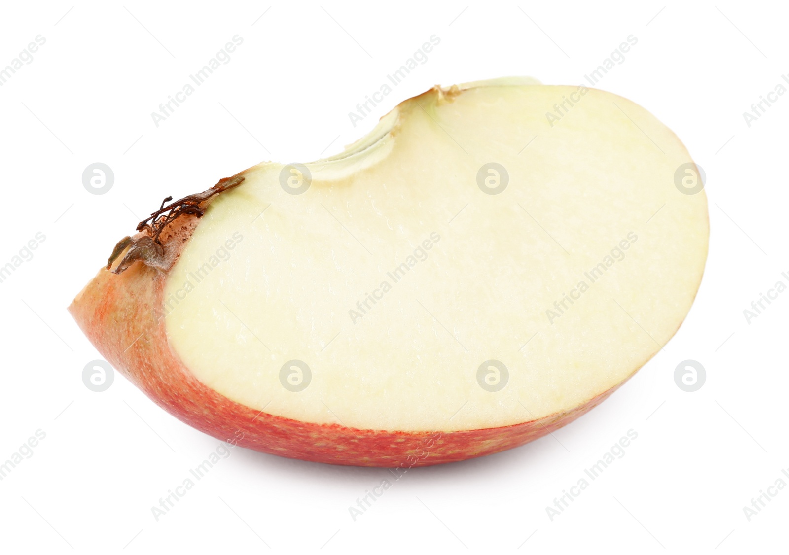 Slice of fresh ripe red apple isolated on white Photo of Slice of fresh ripe red apple isolated on white