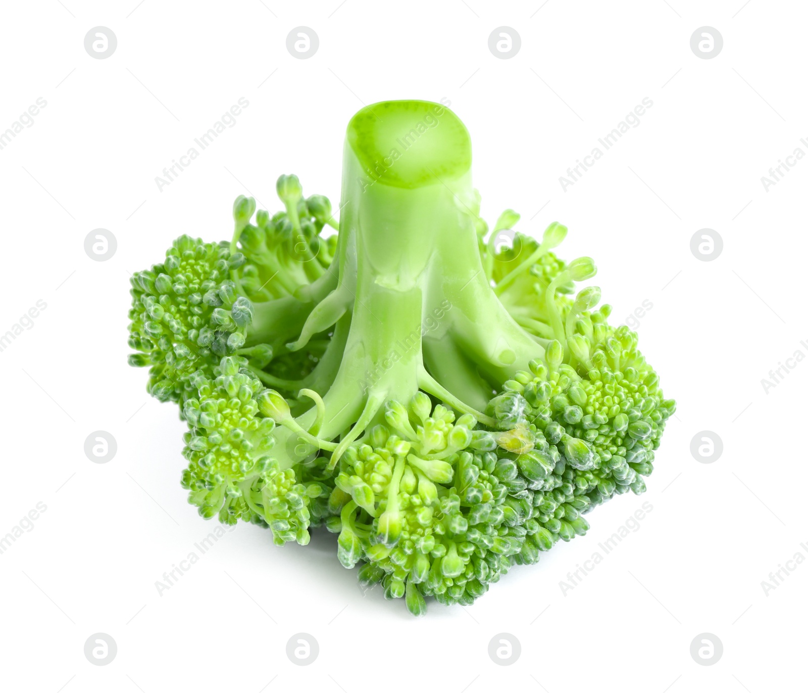 Photo of Fresh green raw broccoli on white background