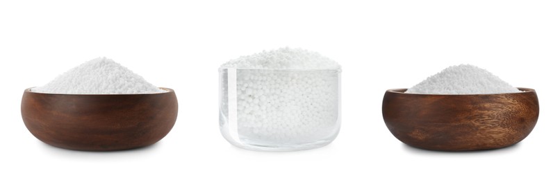 Set with ammonium nitrate pellets on white background, banner design. Mineral fertilizer Image of Set with ammonium nitrate pellets on white background, banner design. Mineral fertilizer