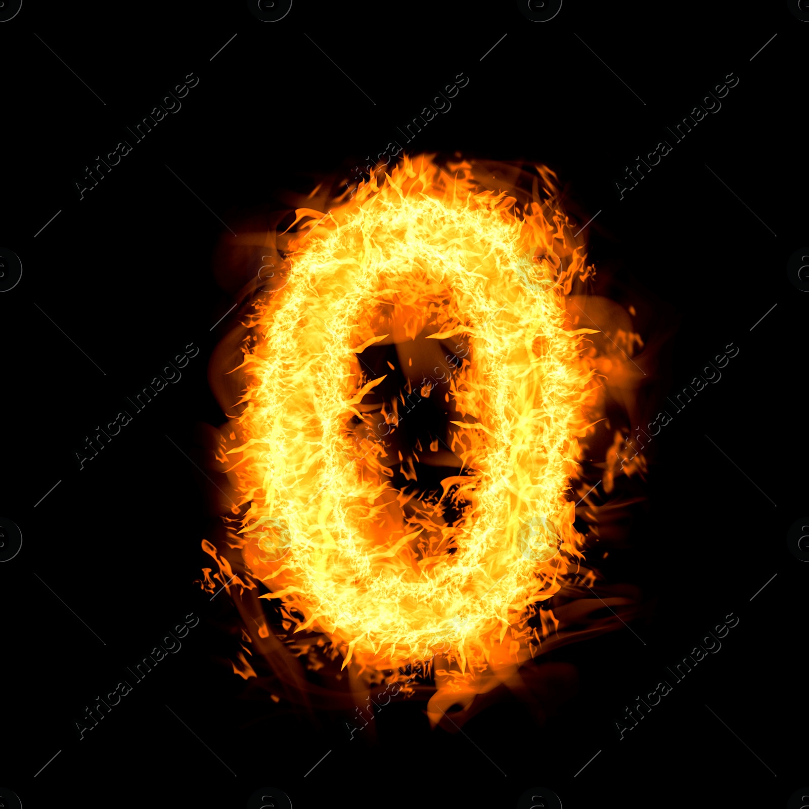 Flaming zero on black background. Stylized number design Image of Flaming zero on black background. Stylized number design
