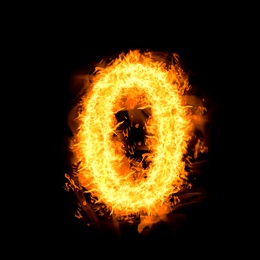 Flaming zero on black background. Stylized number design Image of Flaming zero on black background. Stylized number design