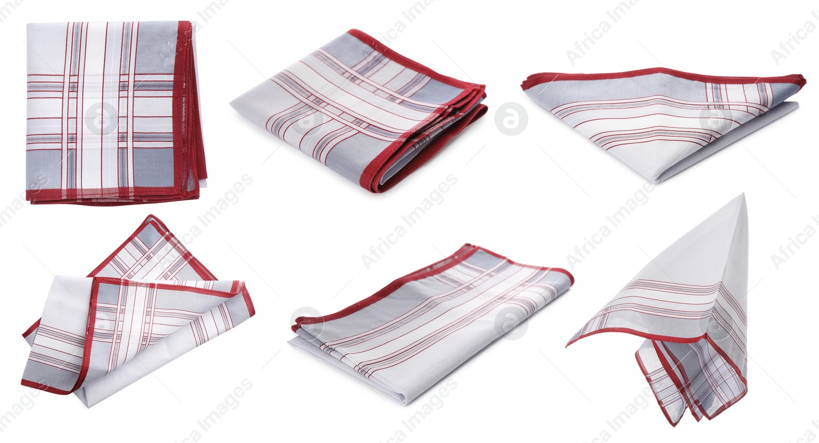 Set with handkerchiefs on white background Image of Set with handkerchiefs on white background