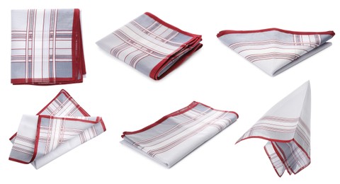 Set with handkerchiefs on white background Image of Set with handkerchiefs on white background