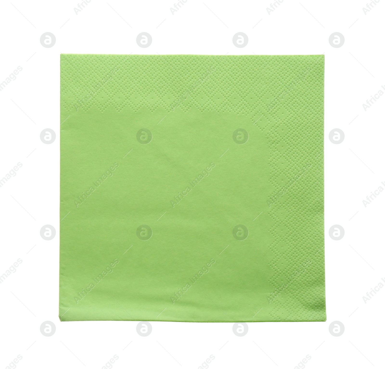 Green clean paper tissue isolated on white, top view Photo of Green clean paper tissue isolated on white, top view